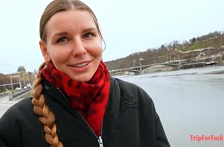 European cooky with braids gets a xxx rear end-fashion nailing with a pop-shot inwards her taut labia