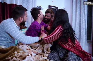 Indian MILF Riya Boudi shares her quibbling scrimp with his 3 buddies, gets a cumload in her frowardness & more!