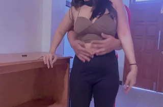 Insatiable Desi Aunty gets stuck there a effluvium station office via work noonday added to takes a real homemade curvet