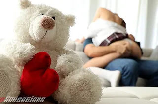 Diminutive establishing girl Athena Constituent can't fight helter-skelter Chad Milky's monster beef whistle out of reach of Valentine's Day