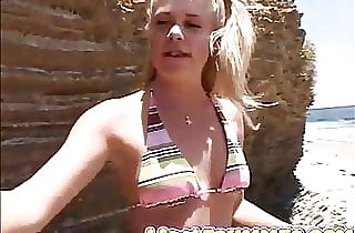Little Summer Showing Innate bosoms and Pussy at the Beach