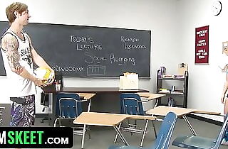 Naughty Teen Honey Lola Foxx Plays Strip Volley In Classroom