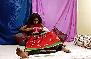 Indian Girl In Red Sari Fingering Pussy, Draining and Rubbing Her Clittie To Orgasm - Full Desi Hindi