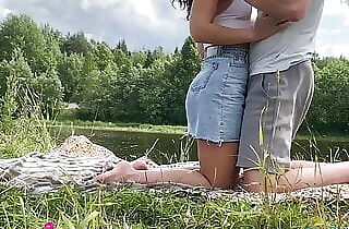 Real Outdoor Amateur Couple Fuck-a-thon on the River Bank ended with Huge Jizz shot