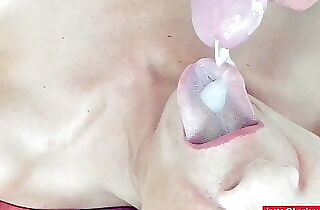Stepmom's anal prostate massage, squeezing balls, cum in mouth, blowjob