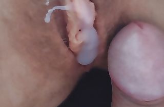 My pussy was packed with cum. Giant creampie