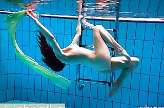 Russian finest lady blonde small tits Nina Mohnatka swimming